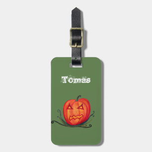 Étiquette À Bagage Halloween, Citrouille Nom personnalisé Marques bag