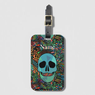 Étiquette À Bagage Halloween Hippie Skull Thunder_cove