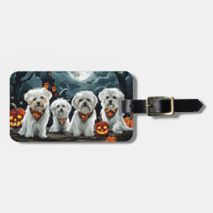 Étiquette À Bagage Halloween maltais Éffrayant