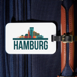Étiquette À Bagage Hambourg Allemagne Skyline
