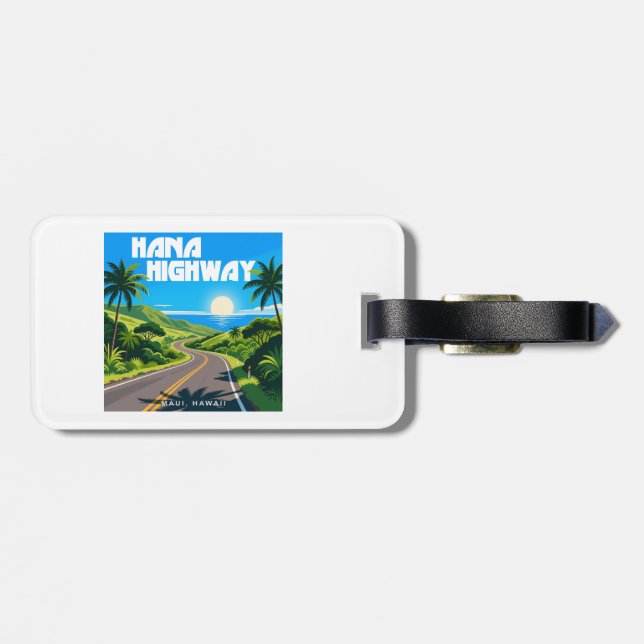 Étiquette À Bagage Hana Highway Maui Hawaii Paysage (Dos horizontal)