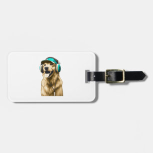 Étiquette À Bagage Happy Hip-Hop Golden Retriever
