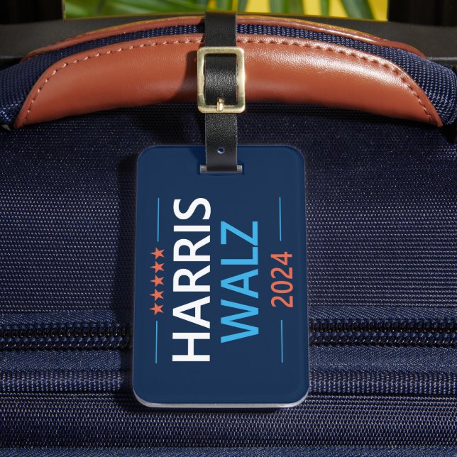 Étiquette À Bagage Harris Walz 2024 pour le président (Insitu Rectoal 2)