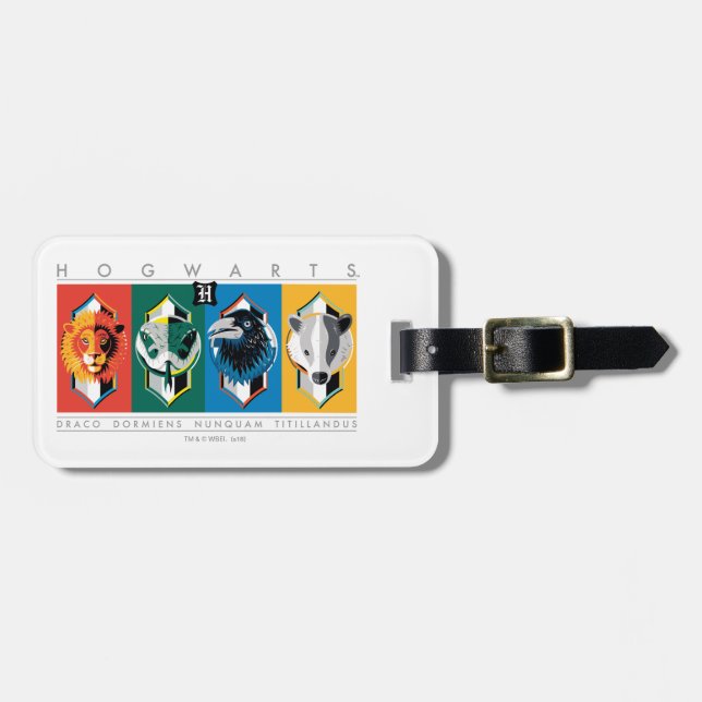 Étiquette À Bagage Harry Potter | Sigles de maison HOGWARTS™ (Devant horizontal)