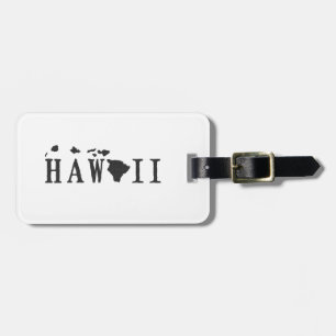 Étiquette À Bagage Hawaï : nom avec lettre en forme d'état Word Art