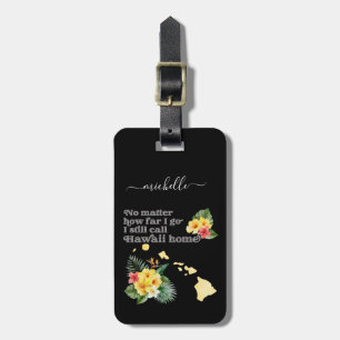 Étiquette À Bagage Hawaii Home Texte et couleur personnalisés
