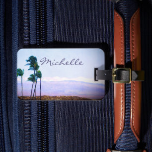 Étiquette À Bagage Hawaii tropical palmier photo nom personnalisé scr
