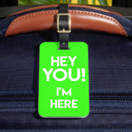Étiquette À Bagage Hé Toi ! - Drôle Neon / Fluo Green Bag Attention