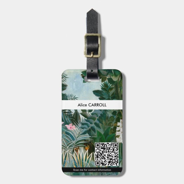 Étiquette À Bagage Henri Rousseau - La Jungle Equatoriale - Code QR (Devant Vertical)