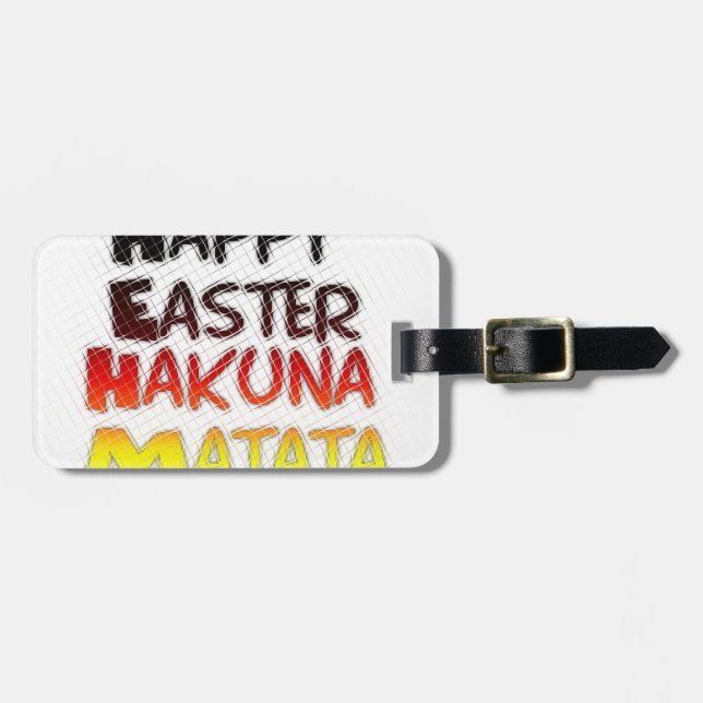 Étiquette À Bagage Heureux Pâques Hakuna Matata Saison de Vacances (Devant horizontal)