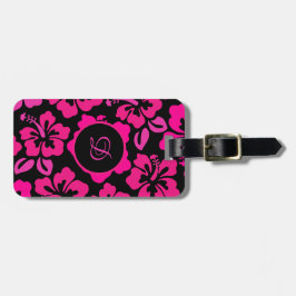 Étiquette À Bagage hibiscus moderne du milieu du siècle modèle tropic