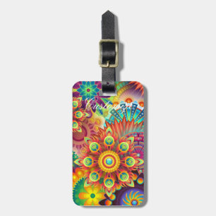 Étiquette À Bagage Hippie Super Techno Psychedelic Thunder_Cove