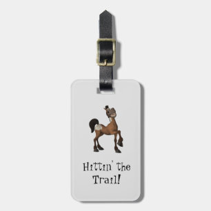 Étiquette À Bagage Hittin' The Trail Cartoon Horse