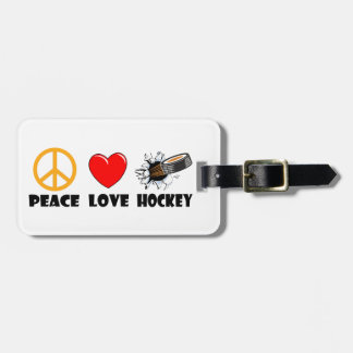 Étiquette À Bagage Hockey d'amour de paix
