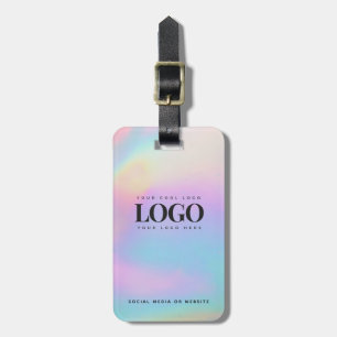 Étiquette À Bagage Holographe Iridescente Logo de l'entreprise Busine