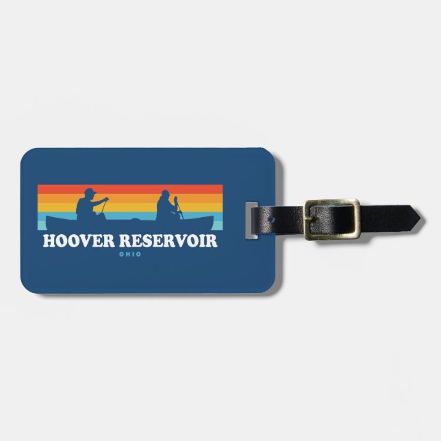 Étiquette À Bagage Hoover Réservoir Ohio Canoe (Devant horizontal)