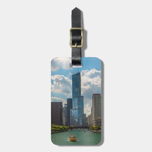 Étiquette À Bagage Horizon Chicago (Devant Vertical)