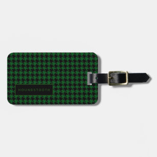 Étiquette À Bagage Houndstooth Green Black Him Bagage personnalisé