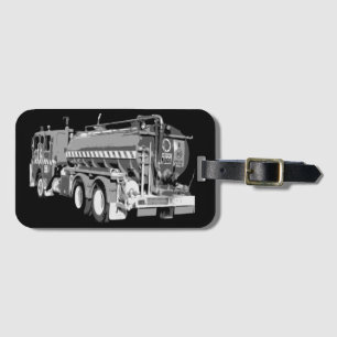 Étiquette À Bagage Huile de camion-pompier gris peinte,