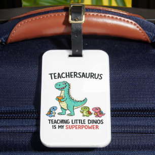 Étiquette À Bagage Humour de professeur Teachersaurus avec de petits