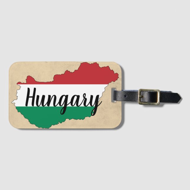 Étiquette À Bagage Hungary Flag Silhouette (Devant Horizontal)