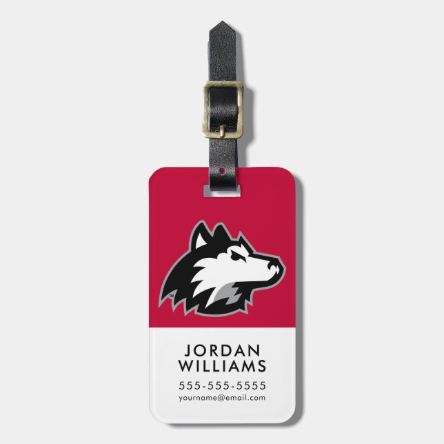 Étiquette À Bagage Huskies du nord de l'Illinois (Devant Vertical)