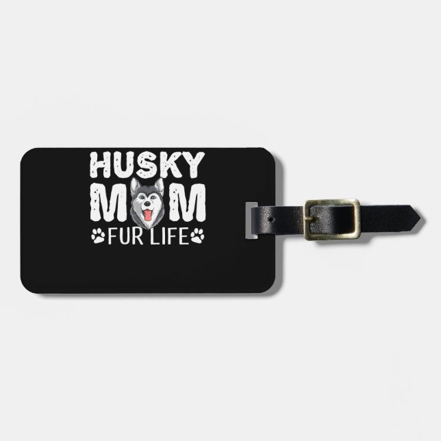 Étiquette À Bagage Husky maman | Funny dog day (Devant horizontal)
