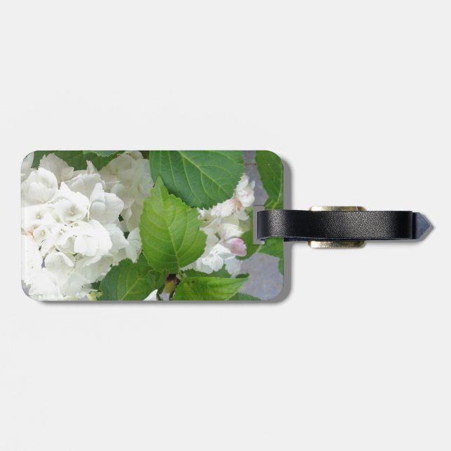 Étiquette À Bagage Hydrangea Flower Green White Nature Jardin Plantes (Dos horizontal)