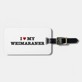 Étiquette À Bagage I coeur mon étiquette de bagage de Weimaraner