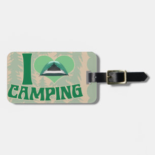 Étiquette À Bagage I Heart Camping Fun Tent Cartoon Art
