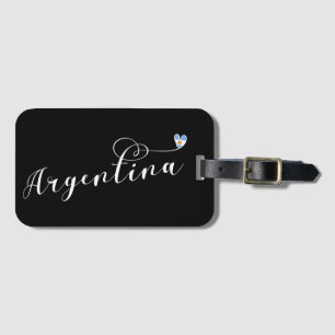 Étiquette À Bagage I Love Argentina, Argentine Flag Heart