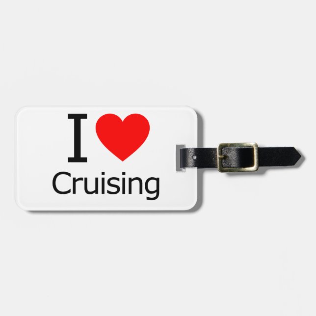 Étiquette À Bagage I Love Cruising (Devant horizontal)