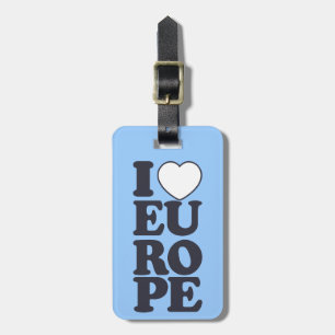 Étiquette À Bagage I LOVE EUROPE étiquette de bagage personnalisée