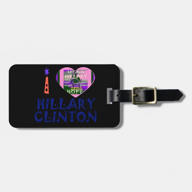 Étiquette À Bagage I Love Hillary Clinton pour le président américain (Devant horizontal)