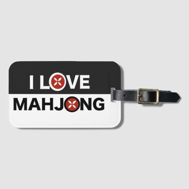Étiquette À Bagage I Love Mahjong C'est mon sac (Devant Horizontal)