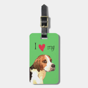 Étiquette À Bagage I Love my English Foxhound