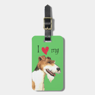 Étiquette À Bagage I Love my Wire Fox Terrier