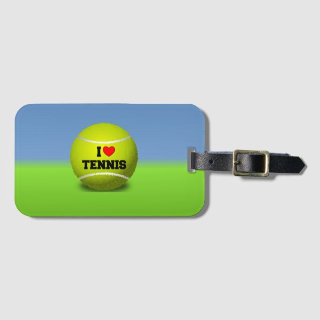 Étiquette À Bagage I Love Tennis (Devant Horizontal)
