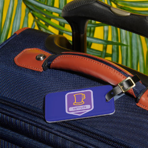 Étiquette À Bagage Icône de bouilloires violettes et jaunes modernes