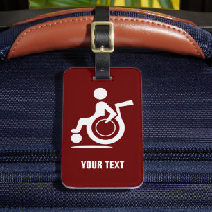 Étiquette À Bagage Icône handicapés en fauteuil roulant voyage person