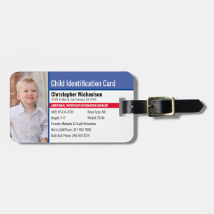Étiquette À Bagage Identification de l'enfant photo d'une allergie d'