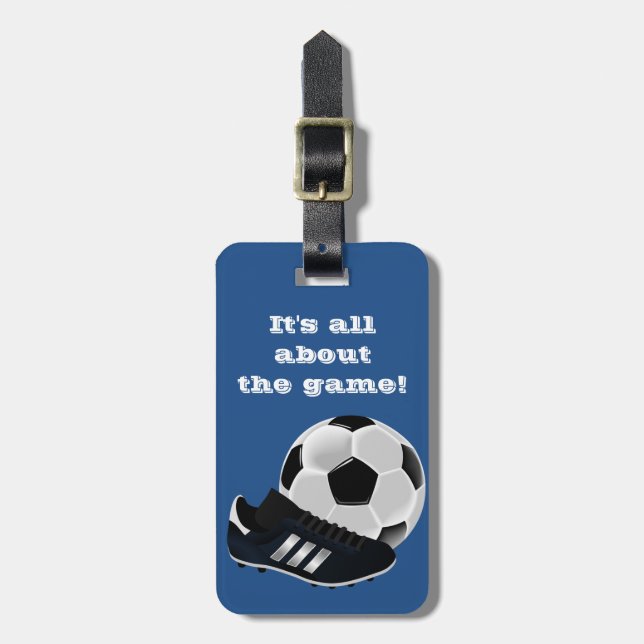 Étiquette À Bagage Identification de sac de gymnase du football - (Devant Vertical)