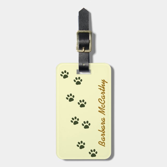 Étiquette À Bagage identification des empreintes digitales du chien (Devant Vertical)