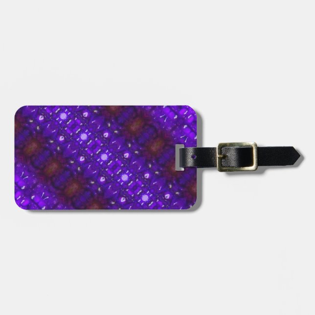 Étiquette À Bagage Ikat pourpre (Devant horizontal)