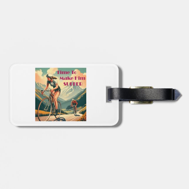 Étiquette À Bagage Il Est Temps De Le Faire Souffrir De Cyclisme (Dos horizontal)