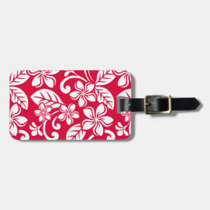 ÉTIQUETTE À BAGAGE ÎLE PLUMERIA (ROUGE FRAISE)