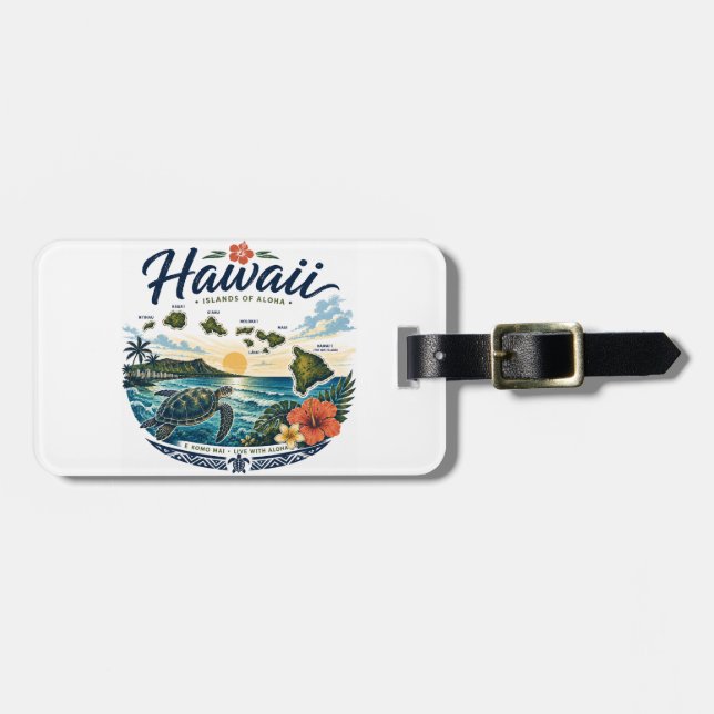 Étiquette À Bagage Îles Hawaï (Devant horizontal)