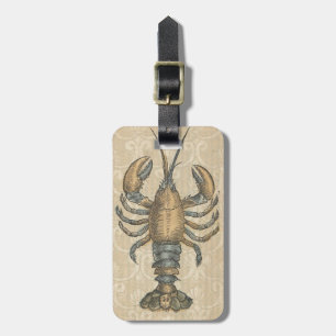 Étiquette À Bagage Illustration antique de homard du Maine Fruits de