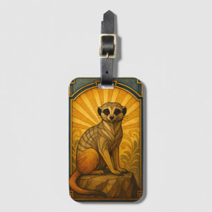 Étiquette À Bagage Illustration Art Déco Meerkat