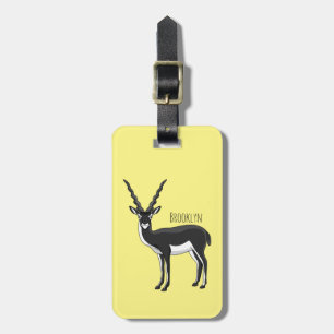 Étiquette À Bagage Illustration d'antilope Blackbuck